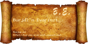 Burján Evariszt névjegykártya